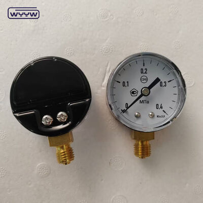 50mm 0.4MPa Bottom Connection Pressure Gauge for Natural Gas C2H2 with Black Steel Case