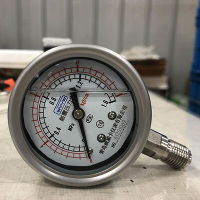 2.5" 63mm Vertical Stainless Steel Pressure Gauge | 0-1.6MPa | Bayonet Ring
