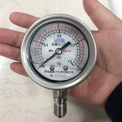 2.5" 63mm Vertical Stainless Steel Pressure Gauge | 0-1.6MPa | Bayonet Ring
