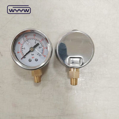 50mm Stainless Steel Bottom Entry Liquid Filled Pressure Gauge with 1/4 NPT Connection