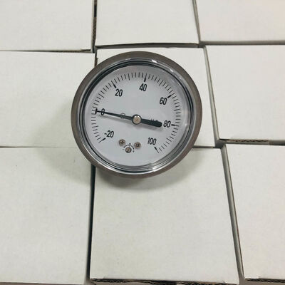 2.5 Inch 60mm -20~100cmH2O Capsule Pressure Gauge | Stainless Case & Brass Connection