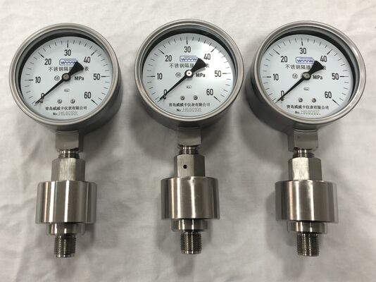 Stainless Steel Diaphragm Pressure Gauge 4" 100mm 0–60MPa