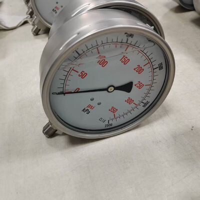 250mm Bayonet Stainless Steel Bottom Connection Heavy Duty Pressure Gauge