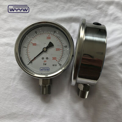 Stainless Steel 4" Glycerine Manometer with 1/2"BSP Connection