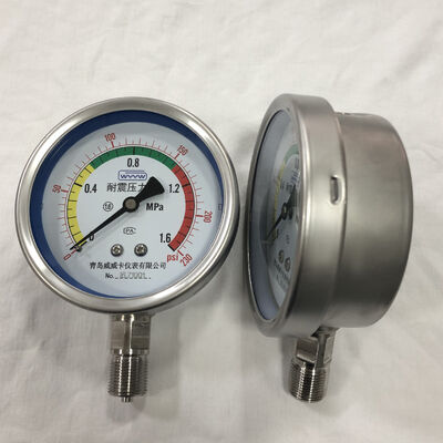 Stainless Steel Housing Pressure Gauge Manometer To Fill Oil Suitable For Industrial Applications With 1 Year Assurance